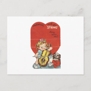 Vintage "Music" Valentine Helg Vykort