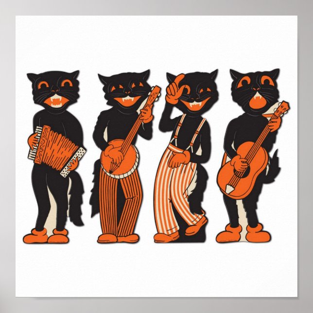 Vintage Musical Cats Poster (Framsidan)