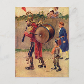 Vintage Musical Soldier Postcard Vykort