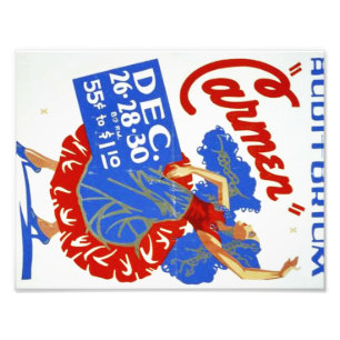 Vintage Musical Theater "Carmen" WPA Poster