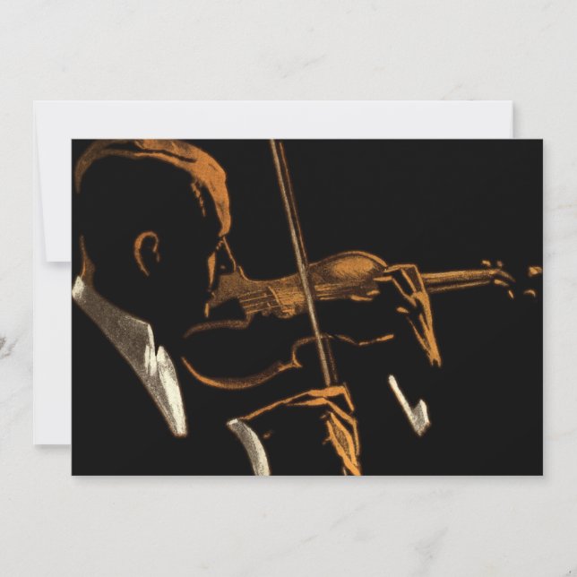 Vintage Musician, Violinist Spela Violin Music (Framsida)