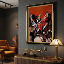Vintage musik, Art Deco musikalisk jazzband jammar
