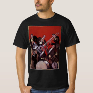 Vintage musik, Art Deco musikalisk jazzband jammar T-shirt