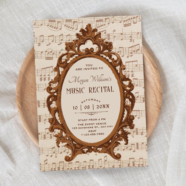 Vintage musik barock recital  inbjudningar (Skapare uppladdad)