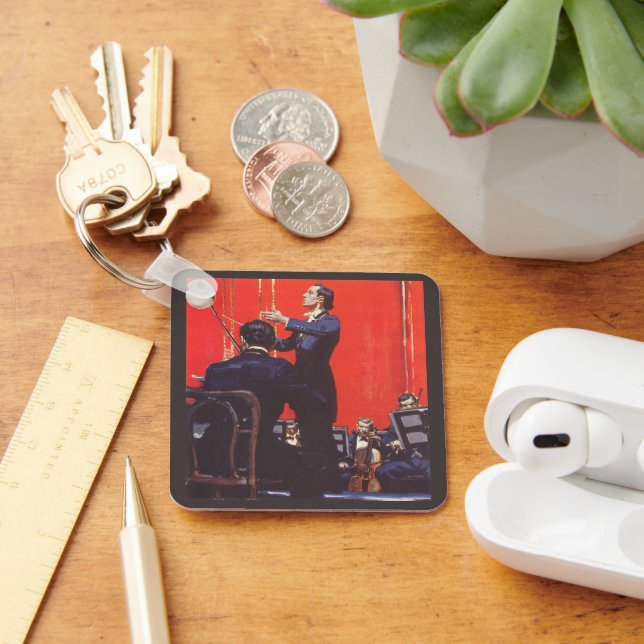 Vintage musik, Dirigera en orkester Nyckelring (Skrivbord)