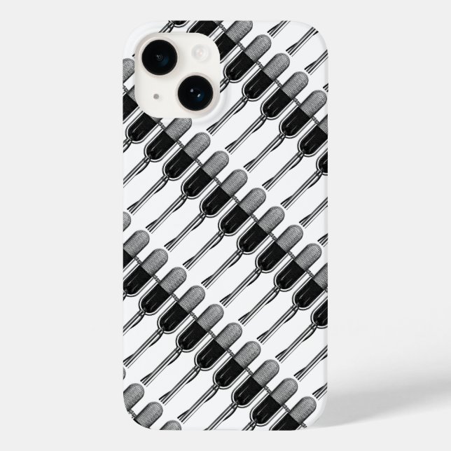 Vintage musik, gammaldags retro mikrofon (Baksida)