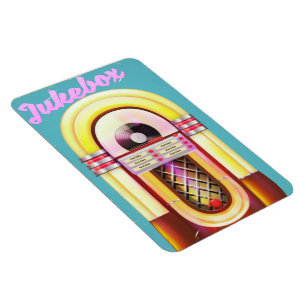 Vintage musik-jukebox magnet
