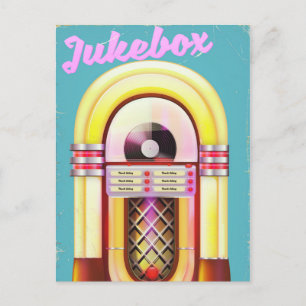 Vintage musik-jukebox vykort
