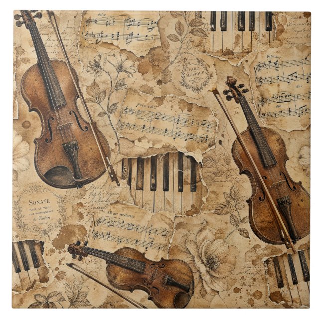 Vintage Musik Kakelplatta (Framsidan)