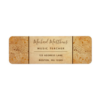 Vintage Musik noter Elegant Musical Adress Returadress Etikett