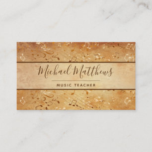 Vintage Musik noter Elegant Musical Teacher Visitkort
