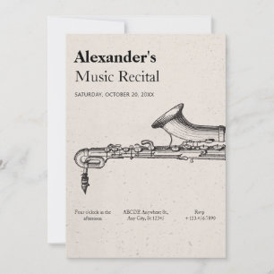 Vintage musik Saxofon Inbjudningar