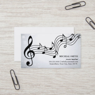 Vintage musiknoter Elegant musikalisk Visitkort
