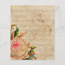 Vintage musiknoter med rosblomma