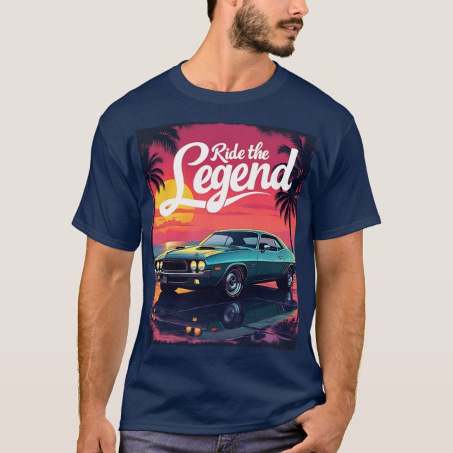 Vintage Muskelbil: Ride Legend T Shirt (Framsida)