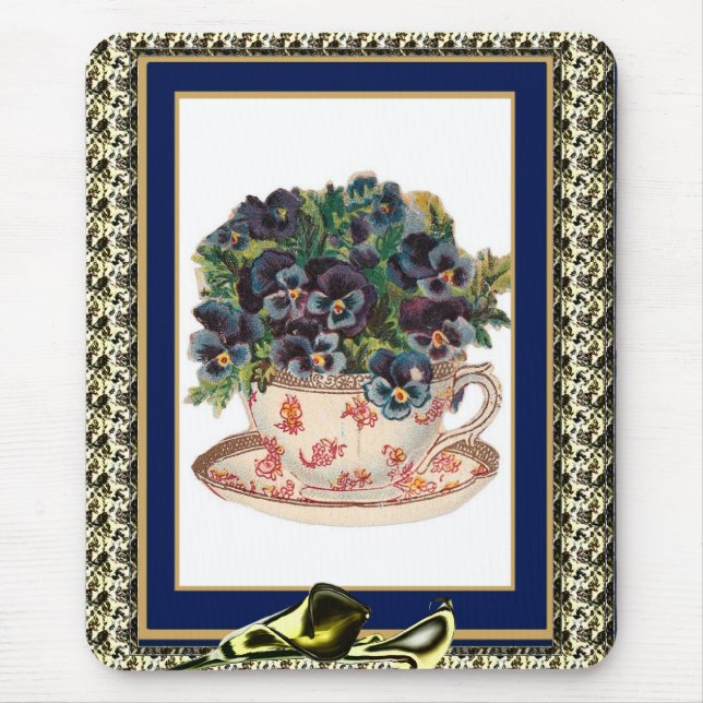 Vintage Musmattor Violett Blommig 2 (Framsidan)