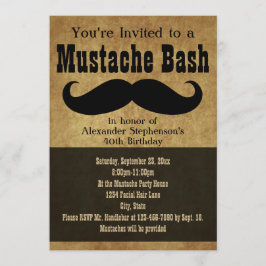 Vintage Mustache Bash Inbjudningar
