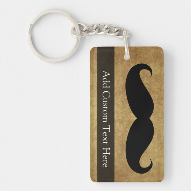 Vintage Mustache med Anpassningsbar Text (Framsidan)