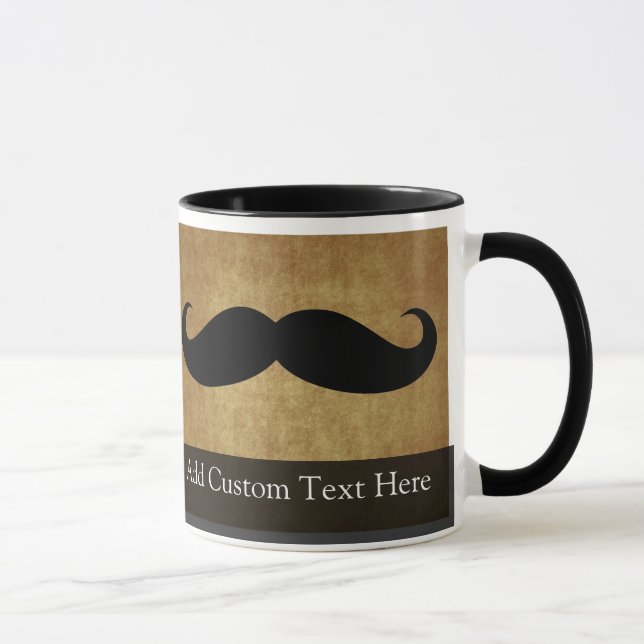 Vintage Mustache med Anpassningsbar Text Mugg (Höger)