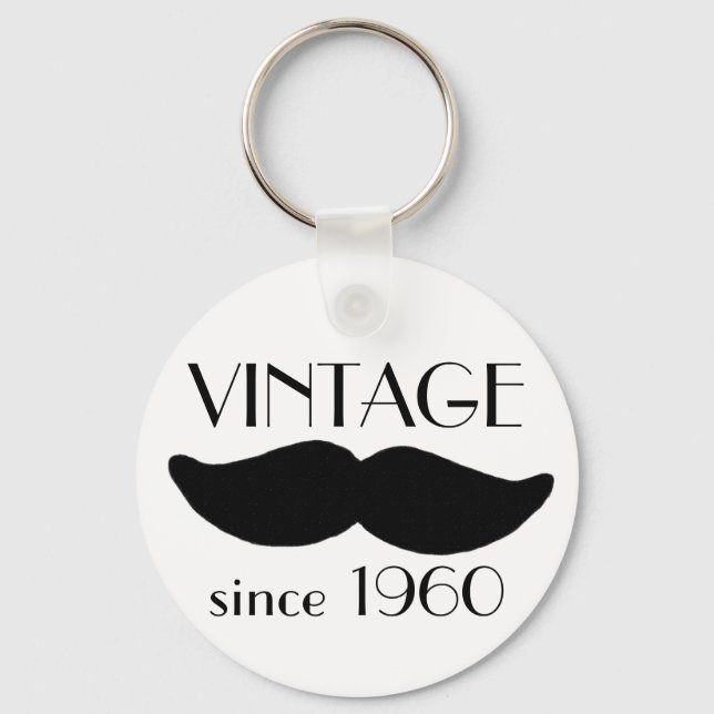 VINTAGE Mustache Nyckelring (Framsida)
