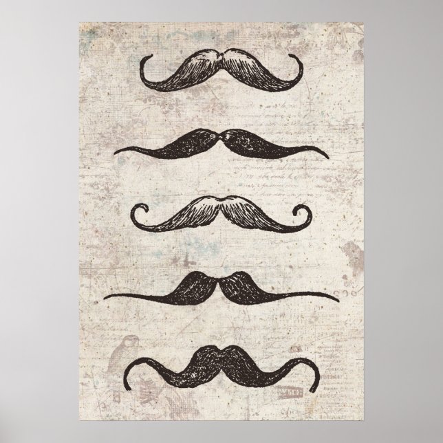 Vintage Mustache Poster (Framsidan)