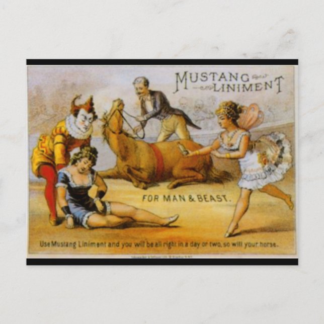 Vintage Mustang Liniment Vykort (Framsida)