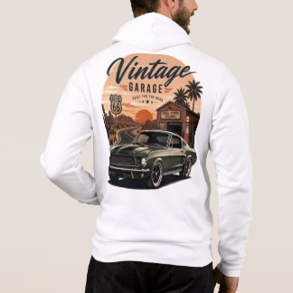 Vintage Mustang Route 66 Garage Solnedgång Grafisk T Shirt