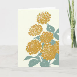 Vintage Mustard Gult - blomma illustration Kort
