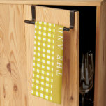 Vintage Mustard Gult Gingham PPersonlig Kökshandduk<br><div class="desc">Vintage Mustard Gult och White Gingham Play Personlig jul Kitchen Towel</div>