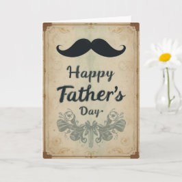 Vintage Mustasch Fars Dag Retro Stil Kort