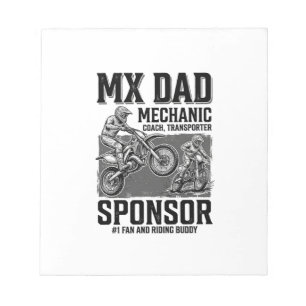Vintage MX Pappa Motocross Ridning Kompis Tröja De Anteckningsblock