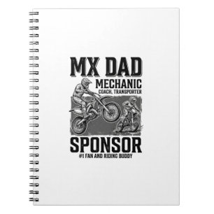Vintage MX Pappa Motocross Ridning Kompis Tröja De Anteckningsbok