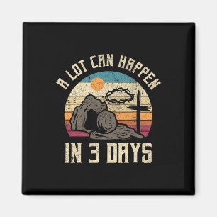 Vintage Mycket Kan Hända På 3 Dagar Kristna Påsk Magnet