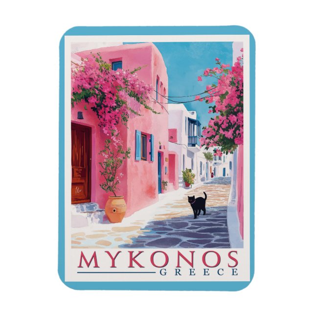 Vintage Mykonos, grekiska Magnet (Vertikal)