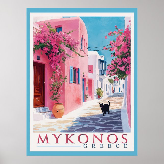 Vintage Mykonos, grekiska Poster (Framsidan)