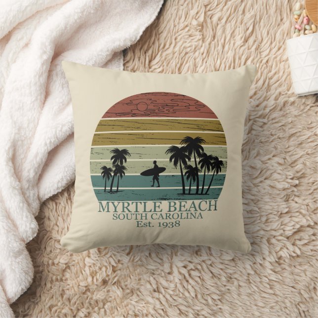 Vintage Myrtle Beach South Carolina Kudde (Filt)
