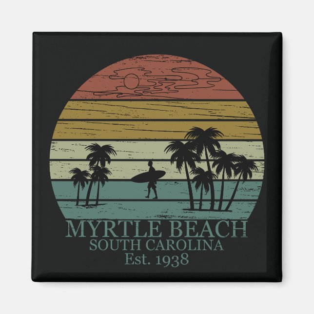 Vintage Myrtle Beach South Carolina Magnet (Framsidan)