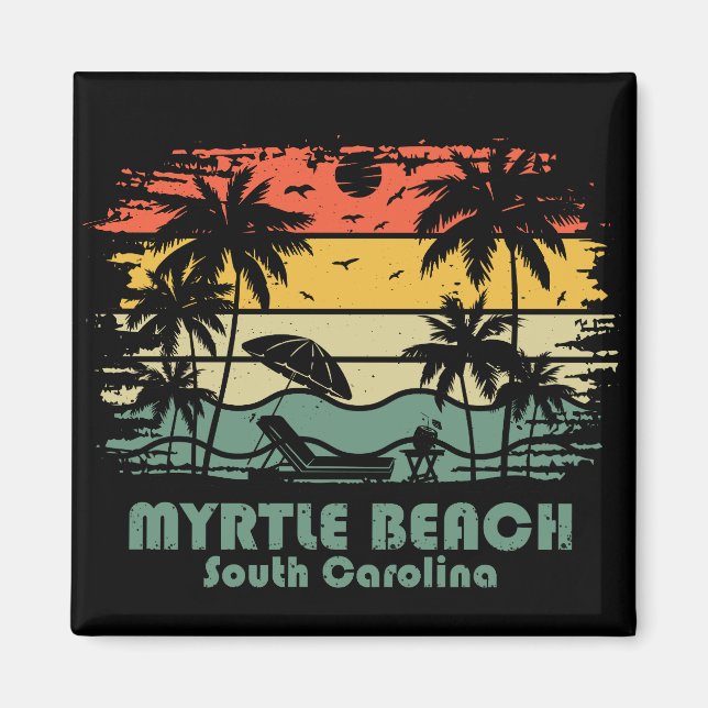 Vintage Myrtle Beach South Carolina Magnet (Framsidan)