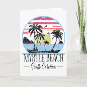 Vintage Myrtle Beach South Carolina Tropisk Semest Kort