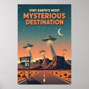 Vintage Mysterious Area 51 Resa Poster