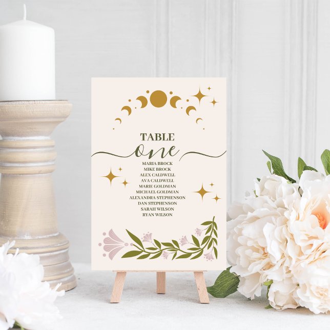 Vintage Mystical Botanical Bröllop Bordsnummer (Skapare uppladdad)