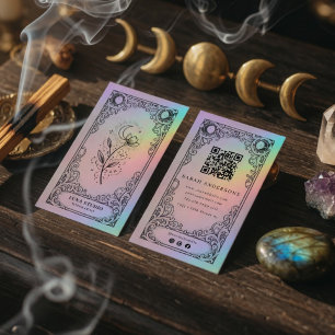 Vintage Mystical Tarot Tattoo Artist Celestial Visitkort