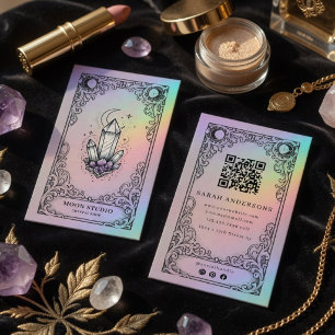 Vintage Mystisk Celestial Kristallbutik  Visitkort