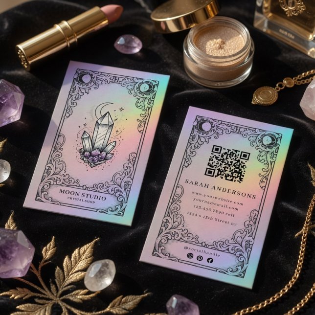 Vintage Mystisk Celestial Kristallbutik  Visitkort (Skapare uppladdad)