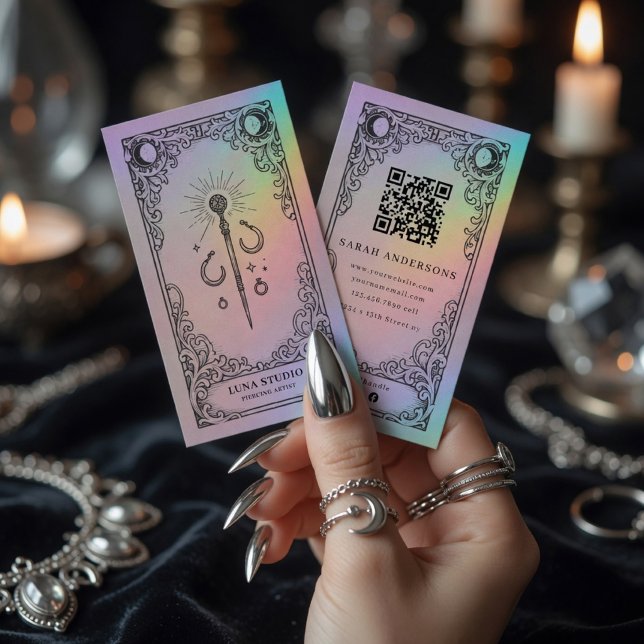 Vintage Mystisk Celestial Piercing Artist Visitkort (Skapare uppladdad)