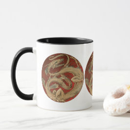Vintage Mythology, Antique Golden Asian Dragon Mugg