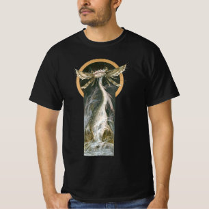 Vintage mytologi, en bevingad drake i havet t shirt