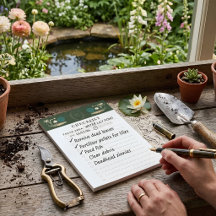 Vintage Näckros Botanisk Checklista Anpassad