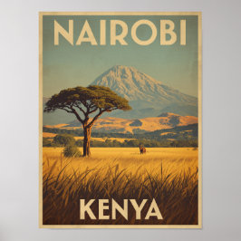 Vintage Nairobi Travel Poster