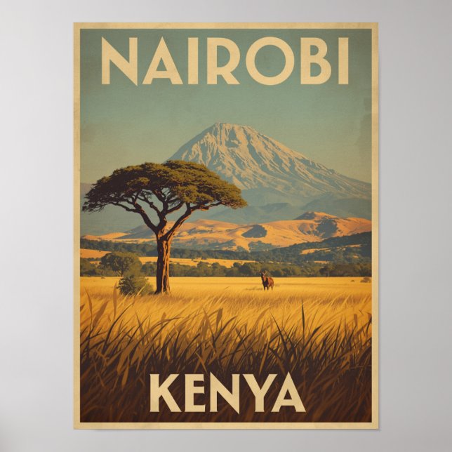 Vintage Nairobi Travel Poster (Framsidan)